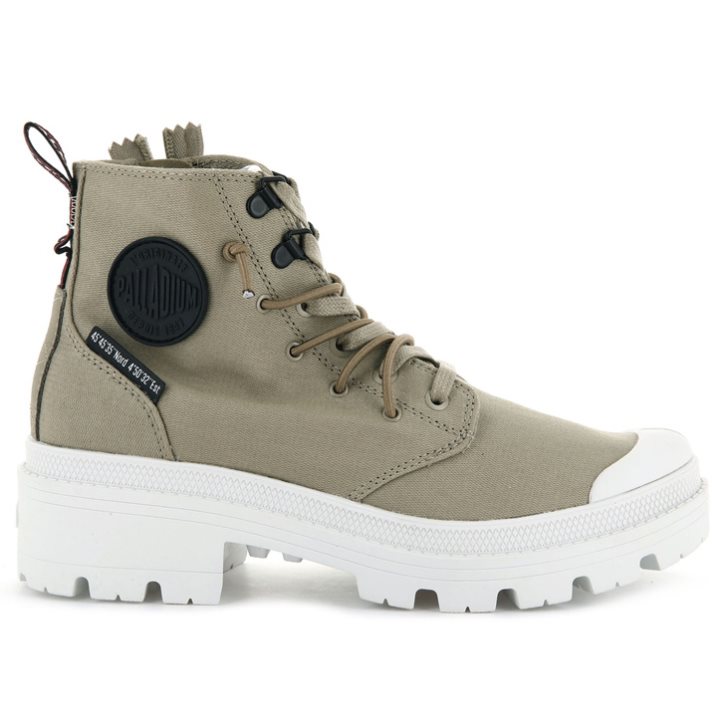 Bottes Palladium Pallabase Metro Femme Vert Olive | FR KPV359C